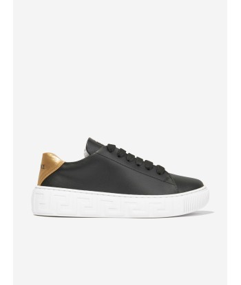 Versace Kids Greca Logo Trainers in Black Faites des économies