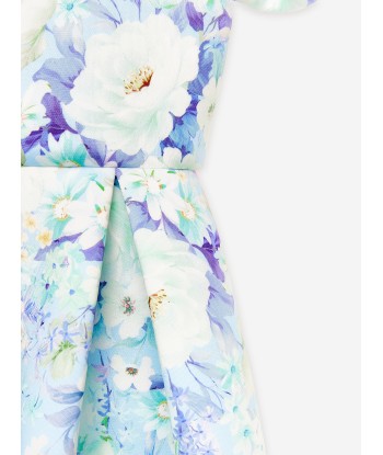 iAMe Girls Flower Print Dress in Blue en linge