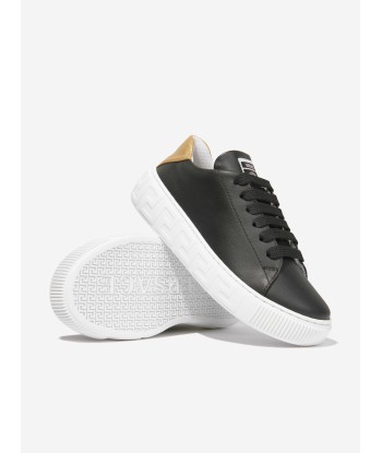 Versace Kids Greca Logo Trainers in Black Faites des économies