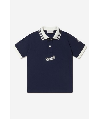 Moncler Enfant Boys Logo Polo Shirt in Navy À commander