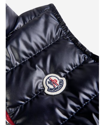 Moncler Enfant Boys Down Padded Apatou Gilet in Navy Véritable concentré