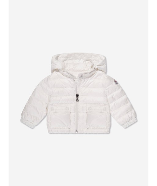 Moncler Enfant Baby Girls Down Padded Lans Jacket in White Dans la société mordern