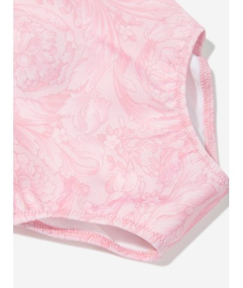 Versace Baby Girls Barocco Print Swimsuit in Pink pas chere