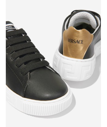 Versace Kids Greca Logo Trainers in Black Faites des économies