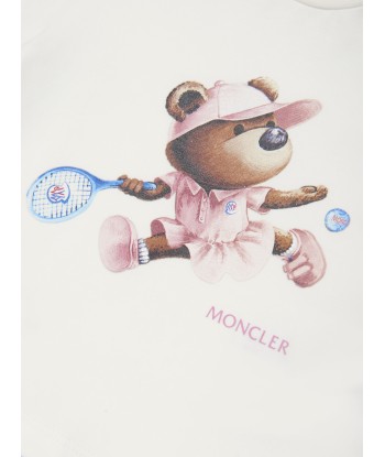 Moncler Enfant Baby Girls Tennis Bear T-Shirt in White livraison gratuite