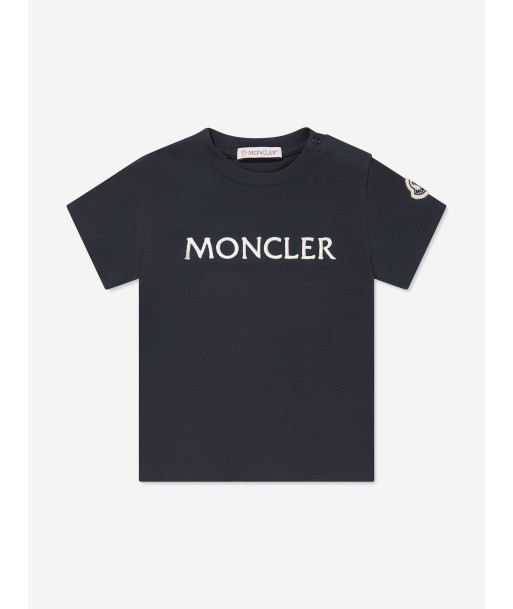 Moncler Enfant Baby Girls Logo T-Shirt in Navy livraison et retour toujours gratuits