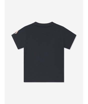 Moncler Enfant Baby Girls Logo T-Shirt in Navy livraison et retour toujours gratuits