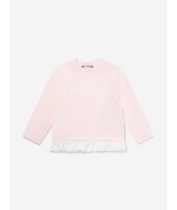 Moncler Enfant Baby Girls Long Sleeve Logo T-Shirt in Pink en ligne