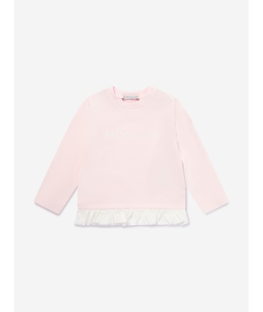 Moncler Enfant Baby Girls Long Sleeve Logo T-Shirt in Pink en ligne