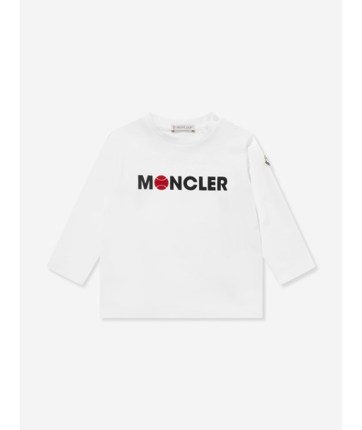 Moncler Enfant Baby Boys Long Sleeve Logo T-Shirt in White livraison gratuite