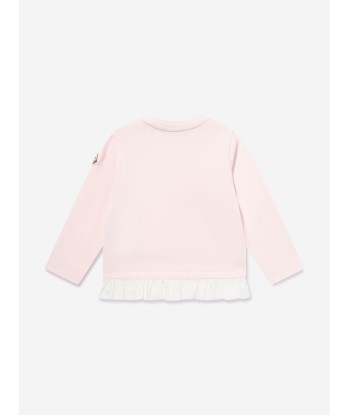 Moncler Enfant Baby Girls Long Sleeve Logo T-Shirt in Pink en ligne