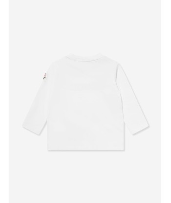 Moncler Enfant Baby Boys Long Sleeve Logo T-Shirt in White livraison gratuite