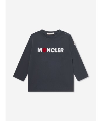 Moncler Enfant Baby Boys Long Sleeve Logo T-Shirt in Navy Comparez et commandez 