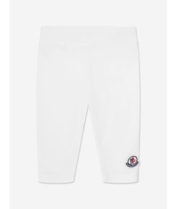 Moncler Enfant Baby Girls Logo Leggings in White pas cher