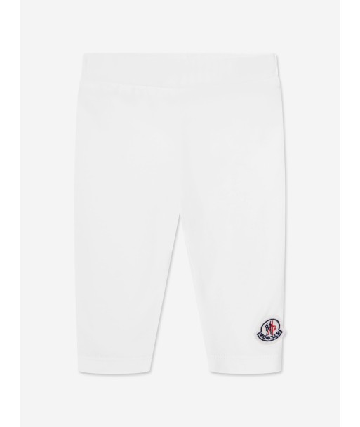 Moncler Enfant Baby Girls Logo Leggings in White pas cher