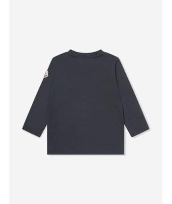 Moncler Enfant Baby Boys Long Sleeve Logo T-Shirt in Navy Comparez et commandez 