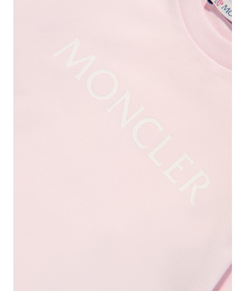 Moncler Enfant Baby Girls Long Sleeve Logo T-Shirt in Pink en ligne