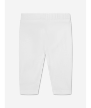 Moncler Enfant Baby Girls Logo Leggings in White pas cher