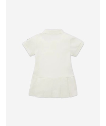 Moncler Enfant Baby Girls Branded Polo Dress in White Faites des économies