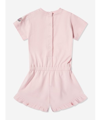 Moncler Enfant Baby Girls Logo Playsuit in Pink d'Europe débarque