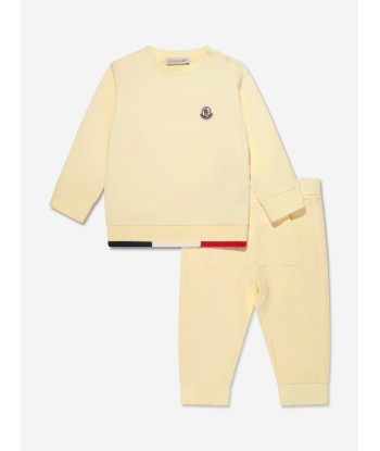 Moncler Enfant Baby Boys Logo Tracksuit in Yellow le concept de la Pate a emporter 