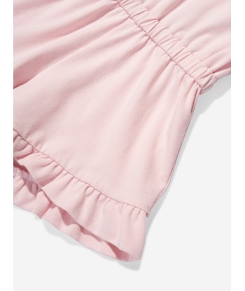 Moncler Enfant Baby Girls Logo Playsuit in Pink d'Europe débarque