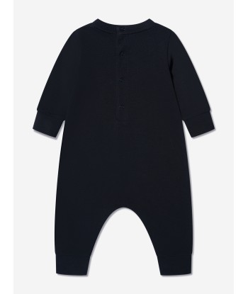 Moncler Enfant Baby Logo Romper in Navy Paris Déstockage Promo