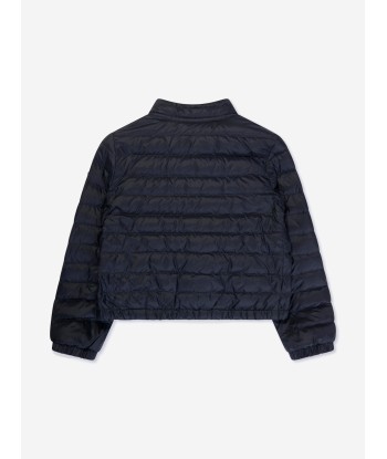 Moncler Enfant Girls Down Padded Palans Jacket in Navy des créatures d'habitude