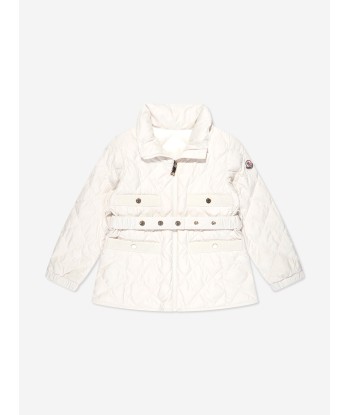 Moncler Enfant Girls Down Padded Philanta Jacket in White outlet