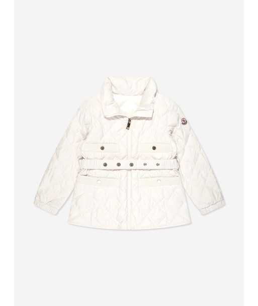 Moncler Enfant Girls Down Padded Philanta Jacket in White outlet