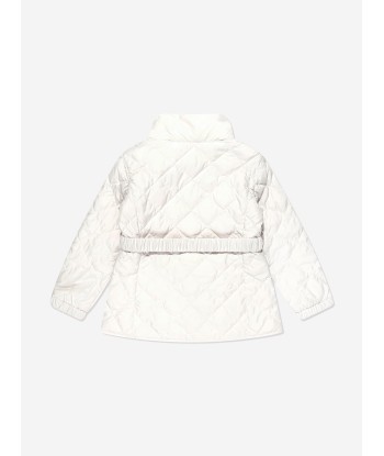 Moncler Enfant Girls Down Padded Philanta Jacket in White outlet