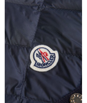 Moncler Enfant Girls Down Padded Garonna Gilet in Navy Faites des économies