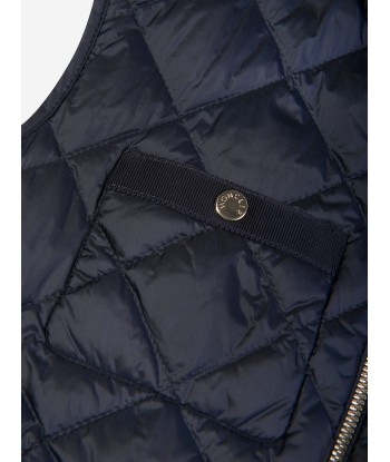 Moncler Enfant Girls Down Padded Garonna Gilet in Navy Faites des économies