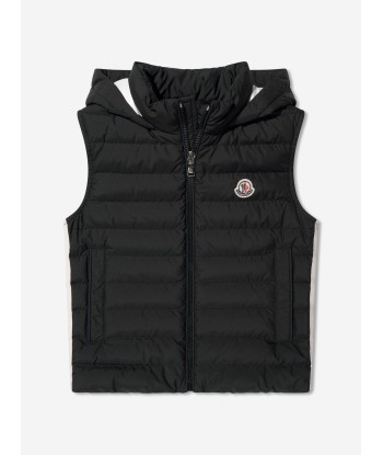 Moncler Enfant Boys Down Padded Kamaria Gilet in Black Jusqu'à 80% De Réduction