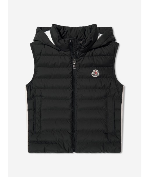 Moncler Enfant Boys Down Padded Kamaria Gilet in Black Jusqu'à 80% De Réduction