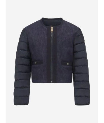 Moncler Enfant Girls Down Padded Nubia Jacket in Navy Dans la société mordern