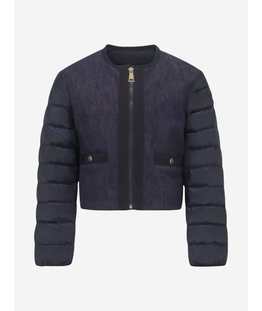 Moncler Enfant Girls Down Padded Nubia Jacket in Navy Dans la société mordern