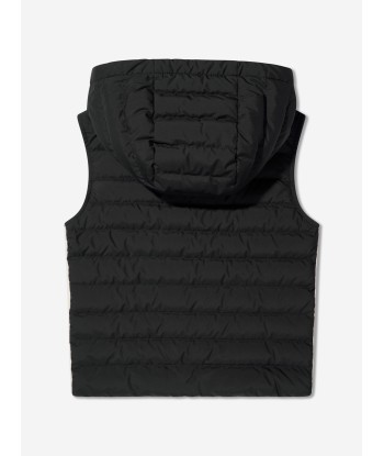 Moncler Enfant Boys Down Padded Kamaria Gilet in Black Jusqu'à 80% De Réduction