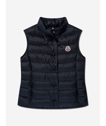 Moncler Enfant Girls Down Padded Liane Gilet in Navy Amélioration de cerveau avec