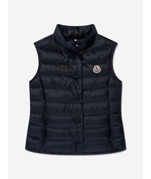 Moncler Enfant Girls Down Padded Liane Gilet in Navy Amélioration de cerveau avec