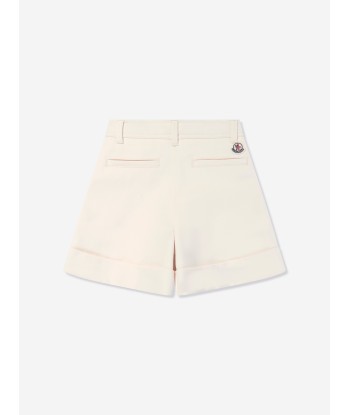 Moncler Enfant Girls Woven Shorts in Ivory l'achat 