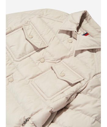 Moncler Enfant Boys Down Padded Akil Shirt Jacket in Beige de France