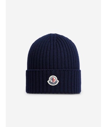 Moncler Enfant Boys Logo Beanie Hat in Navy l'achat 