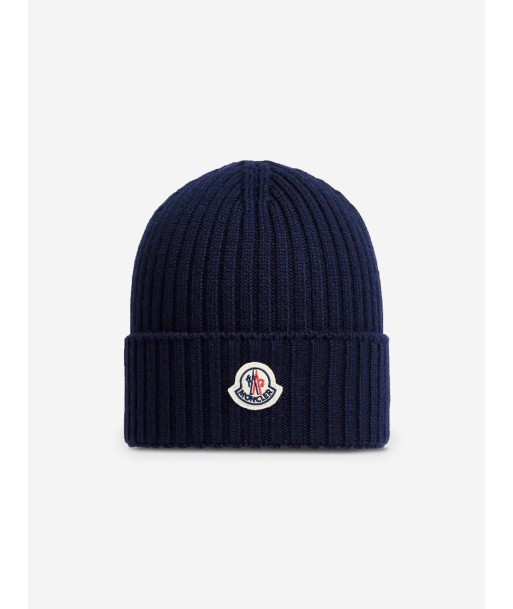 Moncler Enfant Boys Logo Beanie Hat in Navy l'achat 