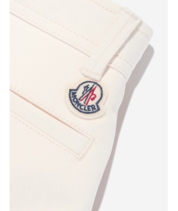 Moncler Enfant Girls Woven Shorts in Ivory l'achat 