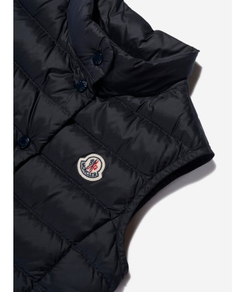 Moncler Enfant Girls Down Padded Liane Gilet in Navy Amélioration de cerveau avec