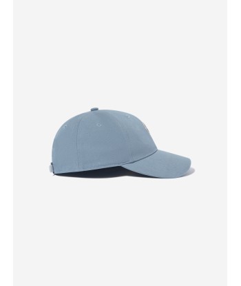 Moncler Enfant Boys Logo Baseball Cap in Blue est présent 