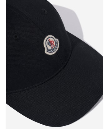 Moncler Enfant Boys Logo Baseball Cap in Black en ligne