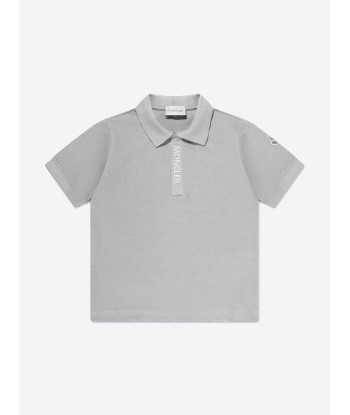 Moncler Enfant Boys Logo Polo Shirt in Grey vous aussi creer 