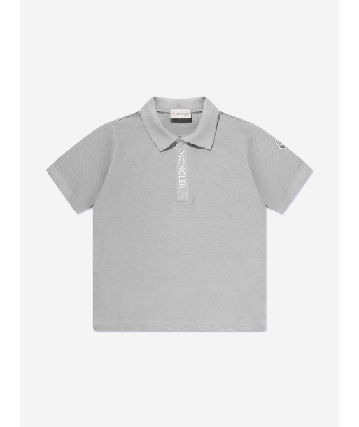 Moncler Enfant Boys Logo Polo Shirt in Grey vous aussi creer 